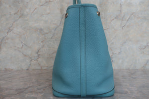 HERMES GARDEN PARTY PM Country leather Blue atoll X刻印 Tote bag 600090064