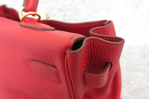 HERMES／エルメス ケリー35 トリヨンクレマンス ルージュカザック □Q刻印 ショルダーバッグ 700030078