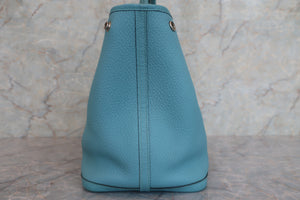 HERMES GARDEN PARTY PM Country leather Blue atoll X刻印 Tote bag 600090064