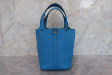 Load image into Gallery viewer, HERMES PICOTIN LOCK PM Clemence leather Blue zanzibar A Engraving Hand bag 700110157
