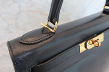 將圖片載入圖庫檢視器 HERMES／エルメス ケリー28 ボックスカーフ ブラック ハンドバッグ 700060225
