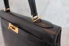 將圖片載入圖庫檢視器 HERMES／エルメス ケリー28 ボックスカーフ ブラック ハンドバッグ 700060225
