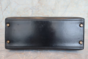 HERMES／エルメス ケリー28 ボックスカーフ ブラック ハンドバッグ 700060225