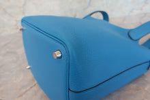 Load image into Gallery viewer, HERMES PICOTIN LOCK PM Clemence leather Blue zanzibar A Engraving Hand bag 700110157
