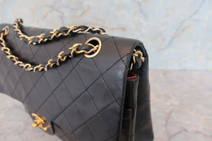 CHANEL/シャネル マトラッセWフラップWチェーンショルダーバッグ ラムスキン ブラック/ゴールド金具 ショルダーバッグ 700070152