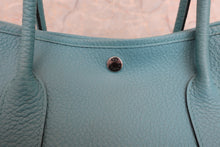 Load image into Gallery viewer, HERMES GARDEN PARTY PM Country leather Blue atoll X Engraving Tote bag 600090064
