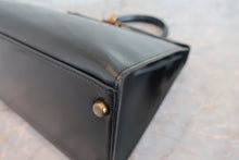 將圖片載入圖庫檢視器 HERMES／エルメス ケリー28 ボックスカーフ ブラック ハンドバッグ 700060225
