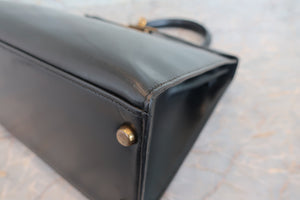 HERMES／エルメス ケリー28 ボックスカーフ ブラック ハンドバッグ 700060225