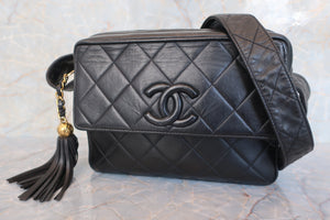 CHANEL/シャネル マトラッセフリンジショルダーバッグ ラムスキン ブラック/ゴールド金具 ショルダーバッグ 600020109