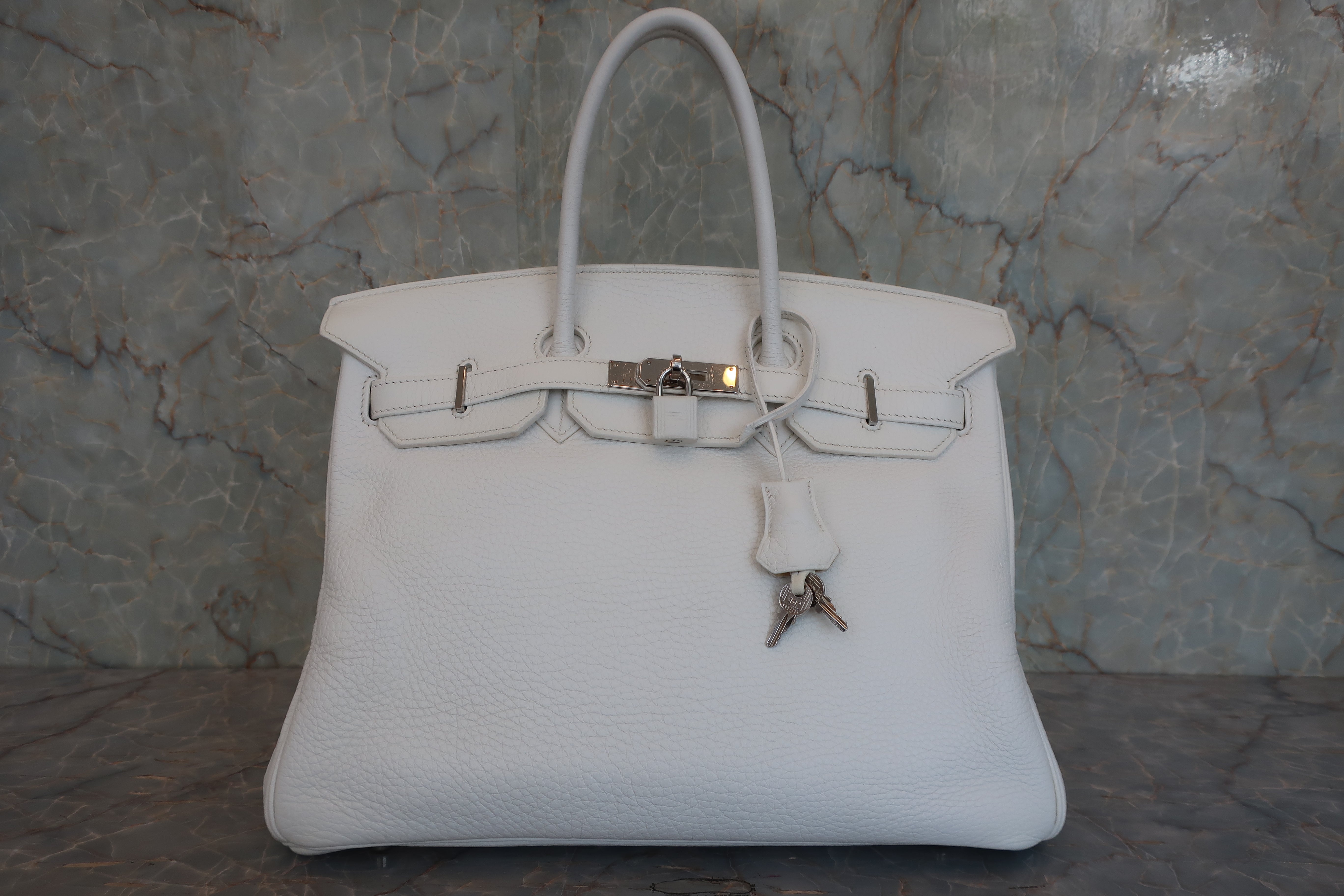 エルメス　バーキン35(ホワイト) HERMES／エルメス バーキン35 トリヨンクレマンス ホワイト □J刻印