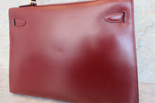 将图片加载到图库查看器，HERMES KELLY 32 Box carf leather Rouge H 〇R刻印 Hand bag 600100073
