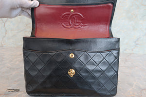 CHANEL/シャネル マトラッセWフラップWチェーンショルダーバッグ ラムスキン ブラック/ゴールド金具 ショルダーバッグ 700070152
