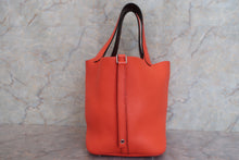 将图片加载到图库查看器，HERMES PICOTIN LOCK Eclat MM Clemence leather/Swift leather Orange poppy/Bordeaux A刻印 Hand bag 600090118
