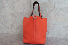 将图片加载到图库查看器，HERMES PICOTIN LOCK Eclat MM Clemence leather/Swift leather Orange poppy/Bordeaux A刻印 Hand bag 600090118
