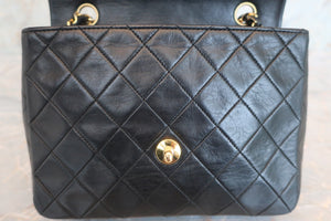 CHANEL Mini Matelasse single flap chain shoulder bag Lambskin Black/Gold hadware Shoulder bag 600050187