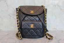 画像をギャラリービューアに読み込む, CHANEL/シャネル マトラッセチェーンリュック ラムスキン ネイビー/ゴールド金具 リュック 800070098

