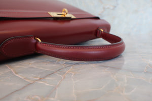 HERMES KELLY 32 Box carf leather Rouge H 〇R刻印 Hand bag 600100073