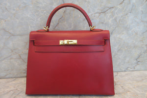 HERMES／エルメス ケリー32 リセ ルージュヴィフ □F刻印 ハンドバッグ 700050214