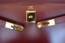 将图片加载到图库查看器，HERMES KELLY 32 Box carf leather Rouge H 〇R刻印 Hand bag 600100073
