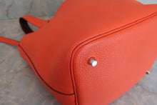 将图片加载到图库查看器，HERMES PICOTIN LOCK Eclat MM Clemence leather/Swift leather Orange poppy/Bordeaux A刻印 Hand bag 600090118
