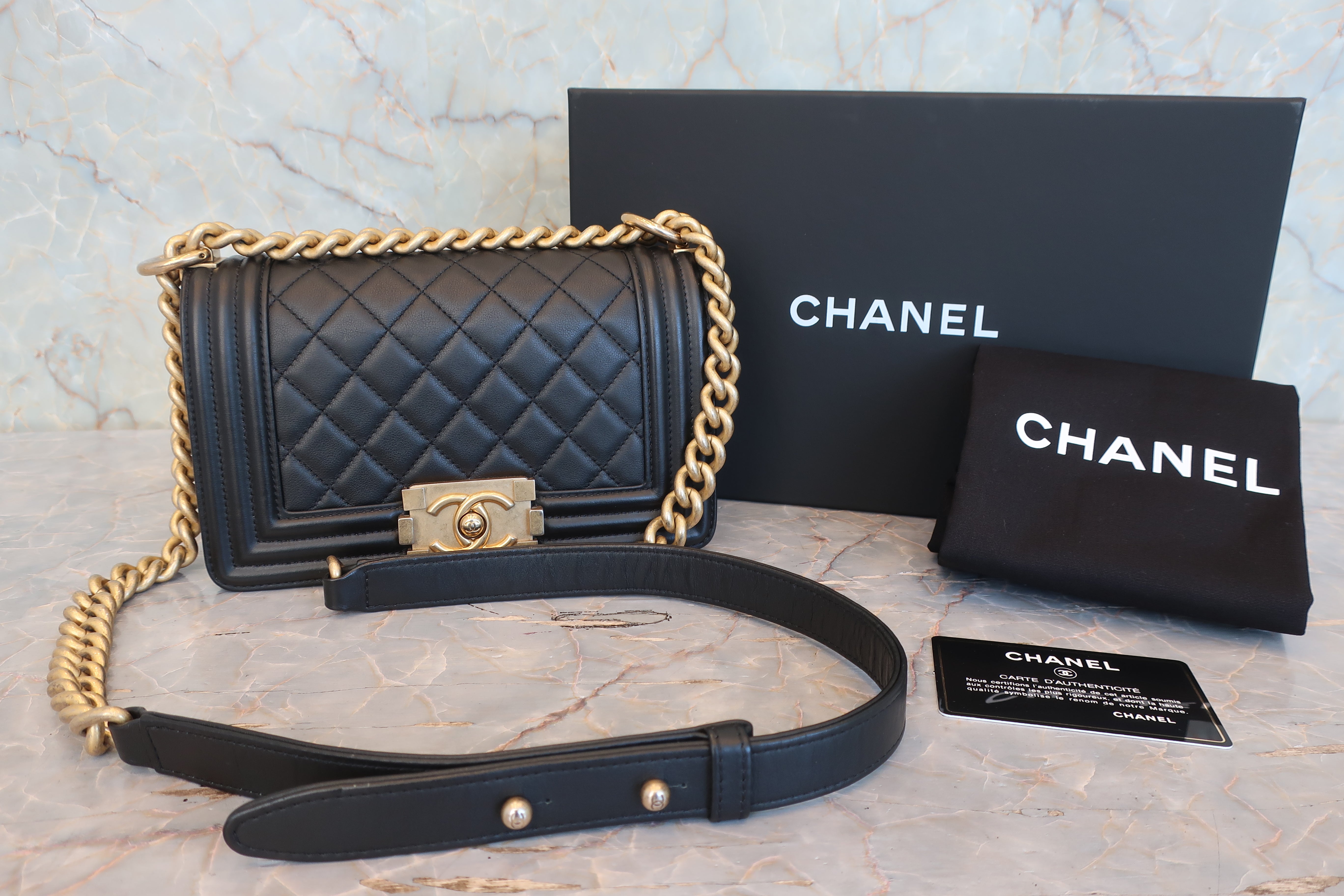 CHANEL/シャネル ボーイシャネルチェーンショルダーバッグ ラムスキン
