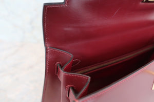 HERMES KELLY 32 Box carf leather Rouge H 〇R刻印 Hand bag 600100073