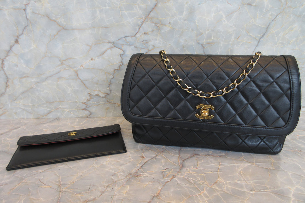 CHANEL/シャネル マトラッセチェーンショルダーバッグ ラムスキン ブラック/ゴールド金具 ショルダーバッグ 700010185