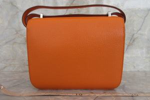 HERMES／エルメス コンスタンス3 ミニ ヴェルソ シェーブル オレンジ/ローズアザレ U刻印 ショルダーバッグ 700030122
