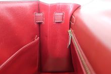 将图片加载到图库查看器，HERMES KELLY 32 Box carf leather Rouge H 〇R刻印 Hand bag 600100073
