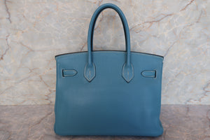 HERMES／エルメス バーキン30 トリヨンクレマンス ブルージーン □M刻印 ハンドバッグ 700100127