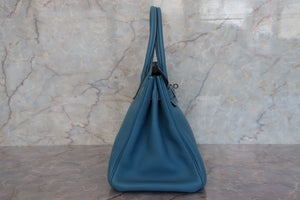 HERMES／エルメス バーキン30 トリヨンクレマンス ブルージーン □M刻印 ハンドバッグ 700100127