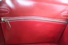 将图片加载到图库查看器，HERMES KELLY 32 Box carf leather Rouge H 〇R刻印 Hand bag 600100073
