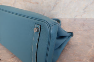HERMES／エルメス バーキン30 トリヨンクレマンス ブルージーン □M刻印 ハンドバッグ 700100127