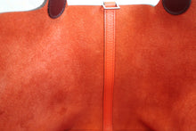 Load image into Gallery viewer, HERMES PICOTIN LOCK Eclat MM Clemence leather/Swift leather Orange poppy/Bordeaux A Engraving Hand bag 600090118
