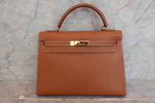 将图片加载到图库查看器，HERMES KELLY 32 Graine Couchevel leather Gold 〇Y刻印 Shoulder bag 600100103
