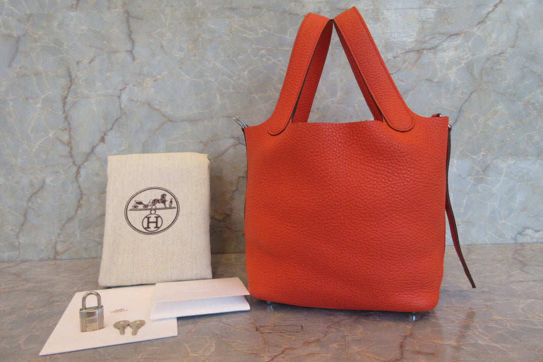 HERMES／エルメス ピコタンロックＰＭ トリヨンクレマンス オレンジポピー A刻印 ハンドバッグ 700100200