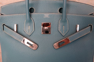 HERMES／エルメス バーキン30 トリヨンクレマンス ブルージーン □M刻印 ハンドバッグ 700100127
