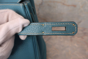 HERMES／エルメス バーキン30 トリヨンクレマンス ブルージーン □M刻印 ハンドバッグ 700100127