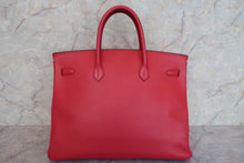 将图片加载到图库查看器，HERMES BIRKIN 40 Graine Couchevel leather Rouge vif □G刻印 Hand bag 600090113
