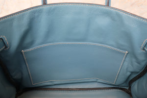 HERMES／エルメス バーキン30 トリヨンクレマンス ブルージーン □M刻印 ハンドバッグ 700100127