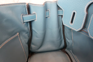 HERMES／エルメス バーキン30 トリヨンクレマンス ブルージーン □M刻印 ハンドバッグ 700100127