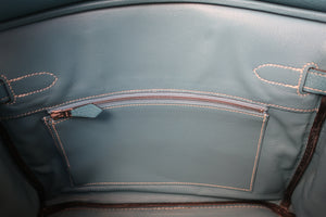 HERMES／エルメス バーキン30 トリヨンクレマンス ブルージーン □M刻印 ハンドバッグ 700100127