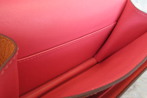 HERMES／エルメス コンスタンス3 ミニ ヴェルソ シェーブル オレンジ/ローズアザレ U刻印 ショルダーバッグ 700030122