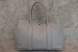 HERMES GARDEN PARTY PM Epsom leather Blue glacier A刻印 Tote bag 600080053