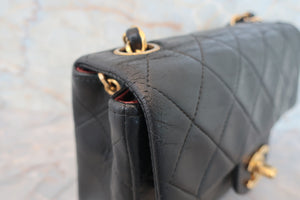 CHANEL/シャネル ミニマトラッセシングルフラップチェーンショルダーバッグ ラムスキン ブラック/ゴールド金具 ショルダーバッグ 700060272