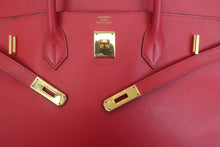 将图片加载到图库查看器，HERMES BIRKIN 40 Graine Couchevel leather Rouge vif □G刻印 Hand bag 600090113
