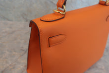 画像をギャラリービューアに読み込む, HERMES／エルメス ケリー28 ヴォーエプソン オレンジ □J刻印 ショルダーバッグ 800020027
