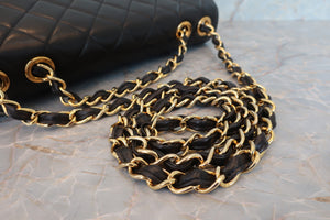 CHANEL/シャネル 中マトラッセシングルフラップチェーンショルダーバッグ ラムスキン ブラック/ゴールド金具 ショルダーバッグ 700070307
