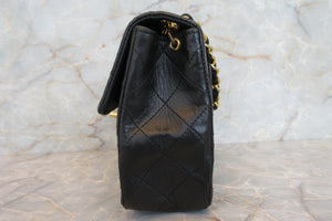 CHANEL Mini Matelasse single flap chain shoulder bag Lambskin Black/Gold hadware Shoulder bag 700010165