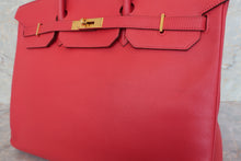 Load image into Gallery viewer, HERMES BIRKIN 40 Graine Couchevel leather Rouge vif □G Engraving Hand bag 600090113
